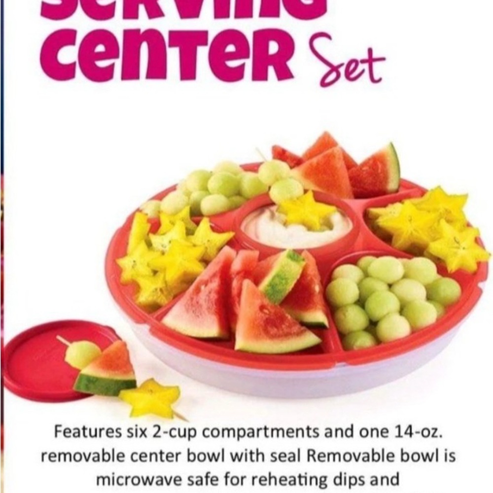 Tupperware Red Serving Center with Lid